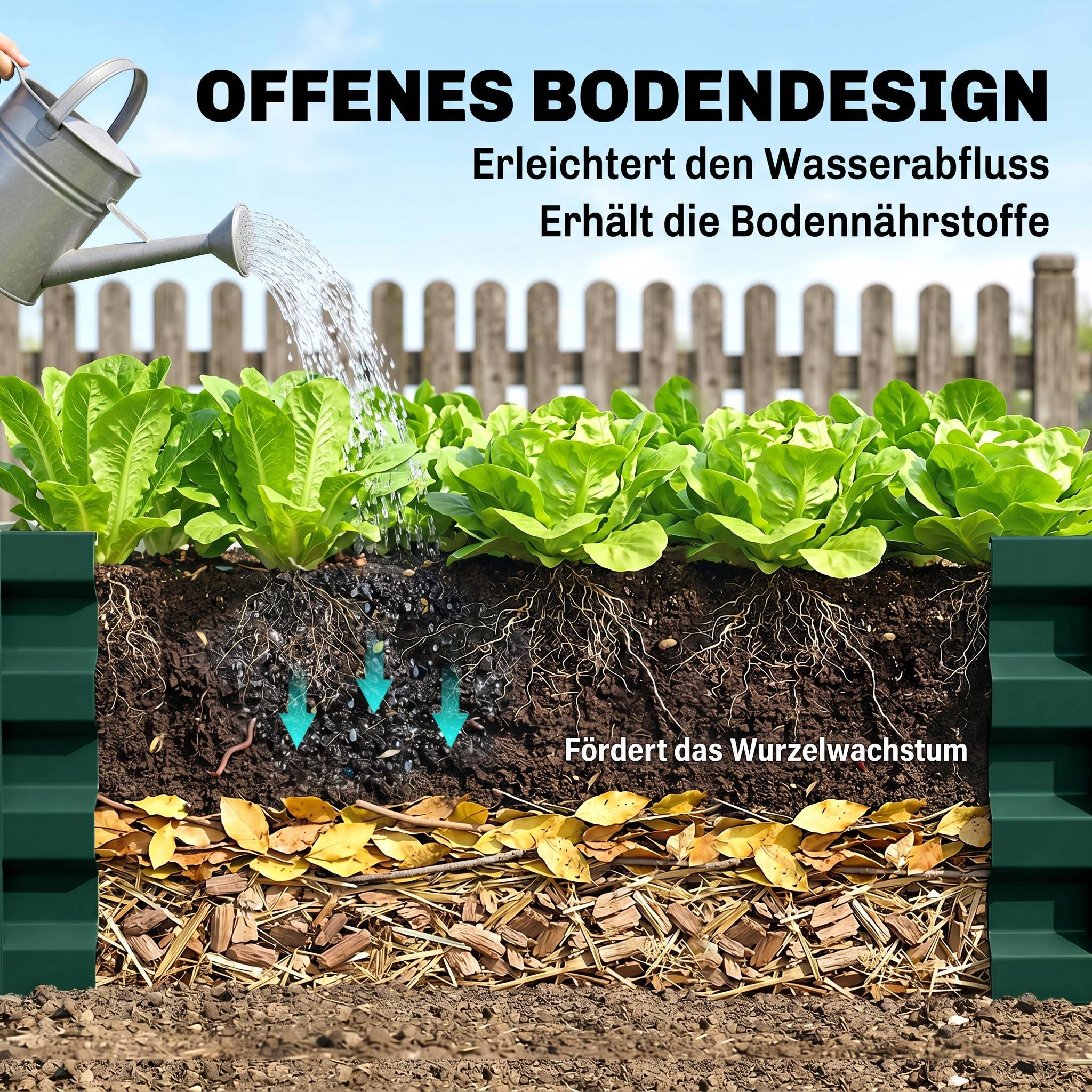 Potager rectangulaire acier galvanisé pour balcon jardin anti-rouille fond ouvert 120x60x30 vert - ComfortXL Outdoor Living - Image 8
