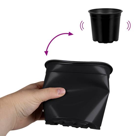 Lot de 50 Pots de Fleurs Modernes Plastique pour Jardin avec Drainage 15x13 cm Noir - ComfortXL Outdoor Living - Image 9