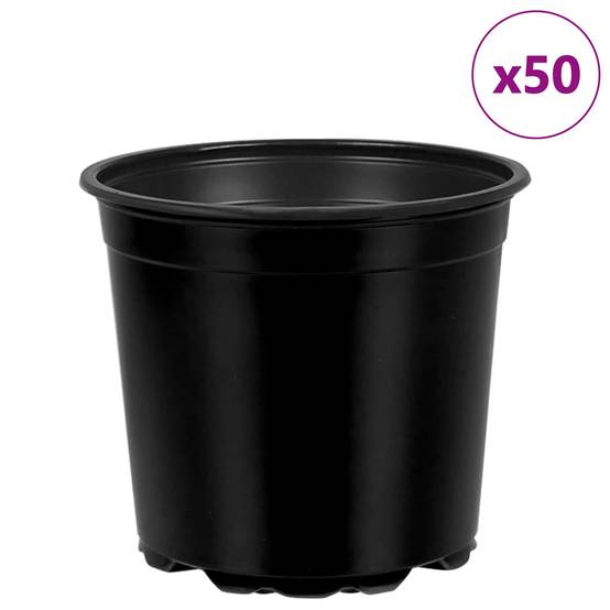 Lot de 50 Pots de Fleurs Modernes Plastique pour Jardin avec Drainage 15x13 cm Noir - ComfortXL Outdoor Living - Image 4