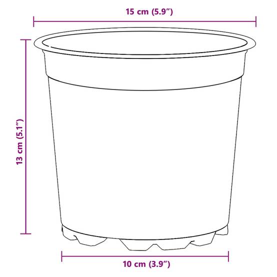 Lot de 50 Pots de Fleurs Modernes Plastique pour Jardin avec Drainage 15x13 cm Noir - ComfortXL Outdoor Living - Image 6