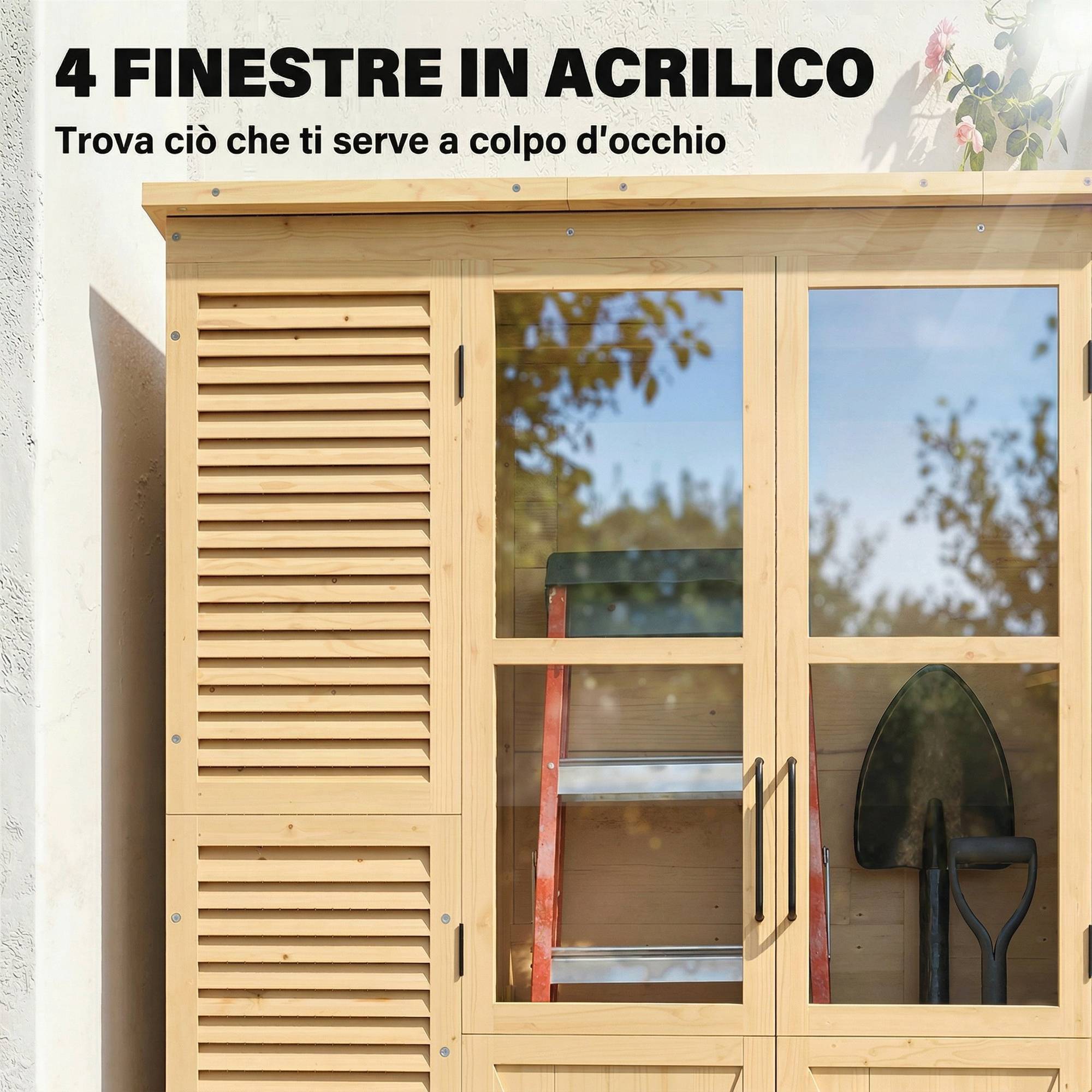Abri de jardin accessible à pied avec plancher et 4 fenêtres - Image 6