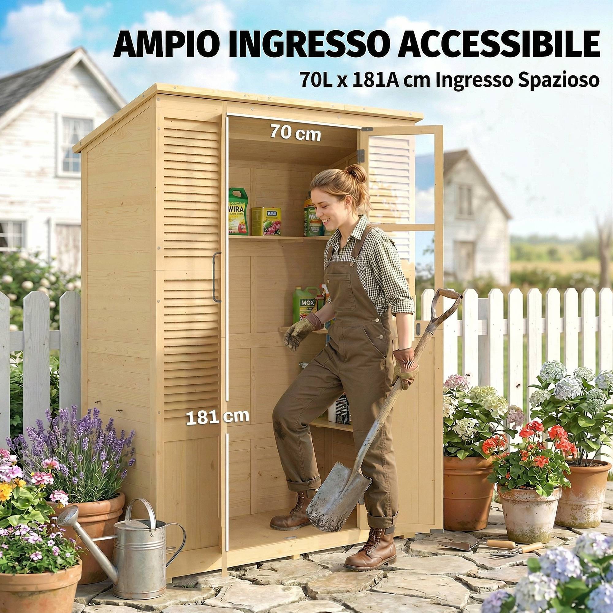 Abri de jardin accessible à pied avec plancher et 4 fenêtres - Image 5