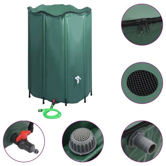 PANGIVO - Réservoir d'eau de pluie pliable PVC vert foncé 120 x 120 x 110 cm - PANGIVO - Image 2