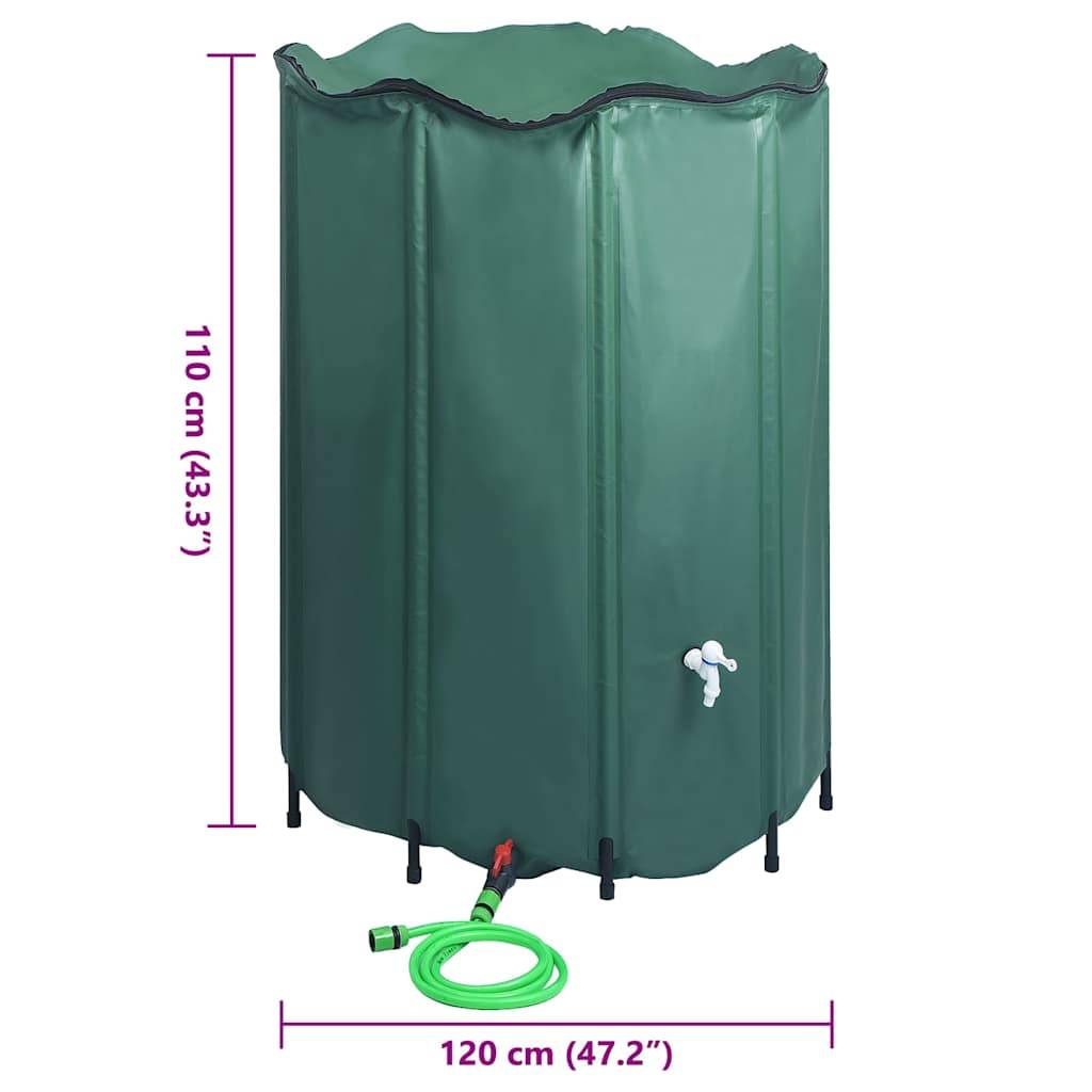 PANGIVO - Réservoir d'eau de pluie pliable PVC vert foncé 120 x 120 x 110 cm - PANGIVO - Image 10