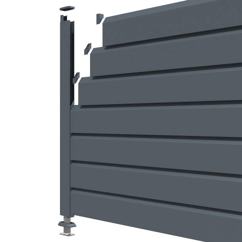 Closea - Kit cloture - Lame 16cm  - PVC Gris - LG: 9m x H: 1m74 Closea - Image 3
