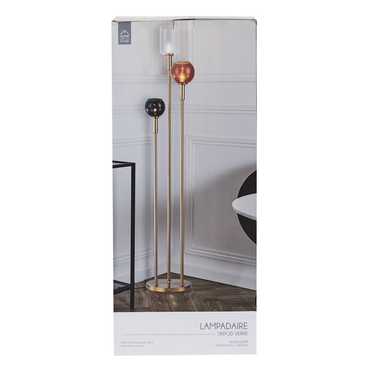The Home Deco Factory - Lampadaire Design "Tripod" 150cm Multicolore - Image 6