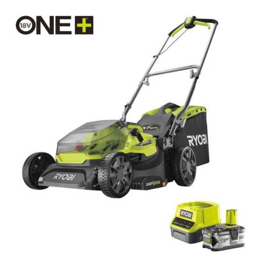 Tondeuse sur batterie - RYOBI - RY18LM37A-140 - Ø coupe 37 cm - ramassage et mulching - Image 1