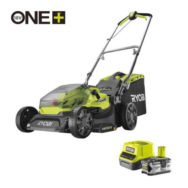 Tondeuse sur batterie - RYOBI - RY18LM37A-140 - Ø coupe 37 cm - ramassage et mulching