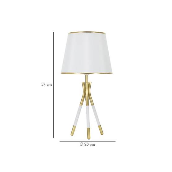Lampe à Poser en Métal "Triply" 57cm Blanc & Or - Image 6