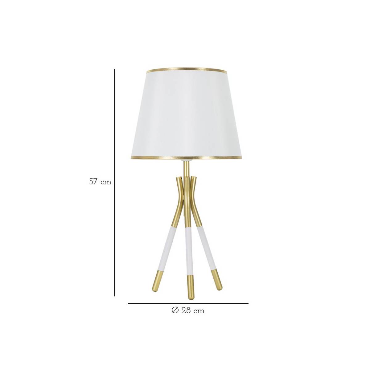 Lampe à Poser en Métal "Triply" 57cm Blanc & Or - Image 6
