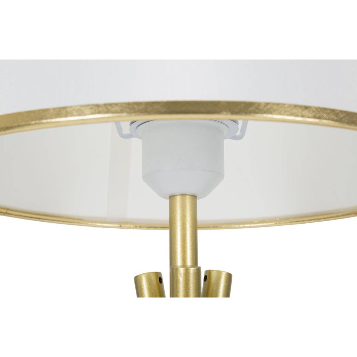 Lampe à Poser en Métal "Triply" 57cm Blanc & Or - Image 2