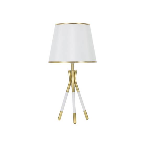 Lampe à Poser en Métal "Triply" 57cm Blanc & Or - Image 1