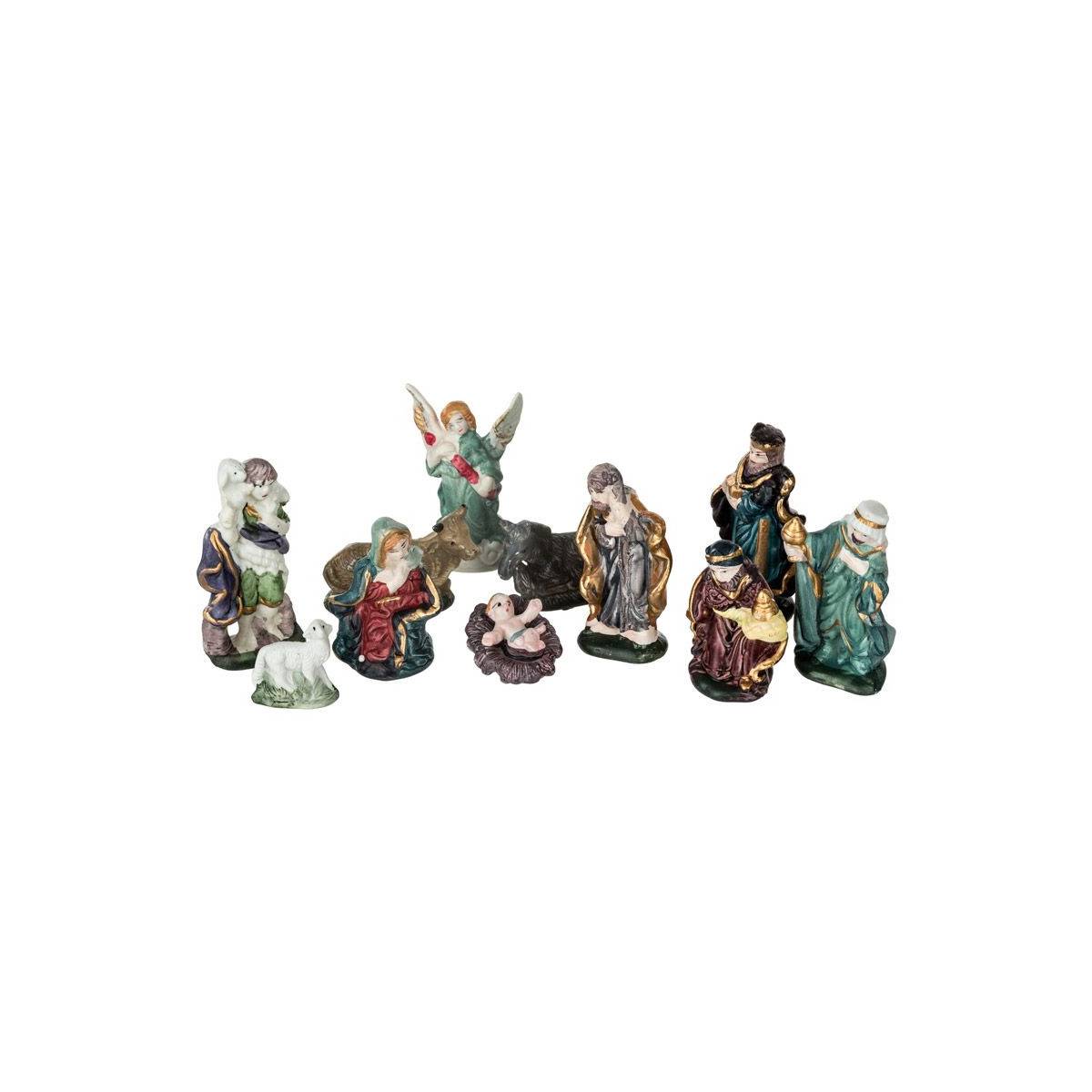 Lot de 11 Santons "Crèche" 9cm Multicolore - Image 1