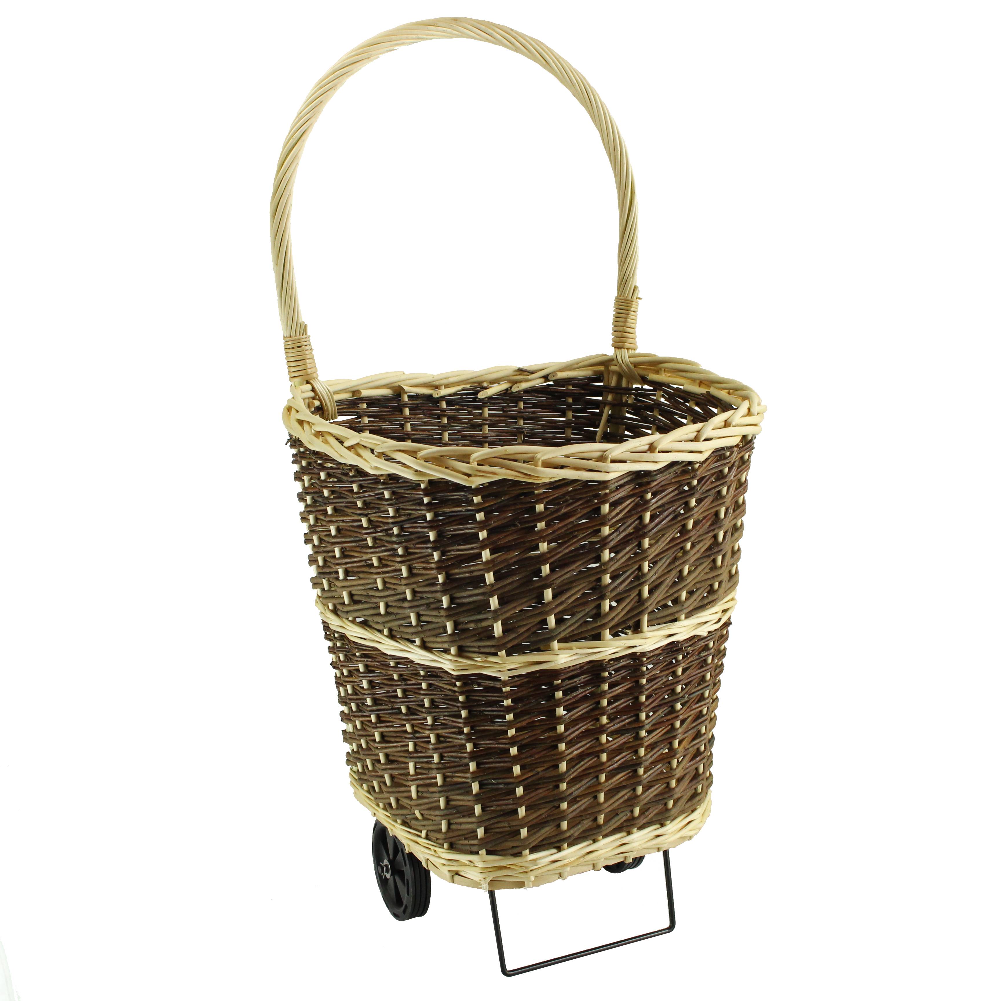 Facilitys - Chariot à bûches en osier pour bois de chauffage - Image 1