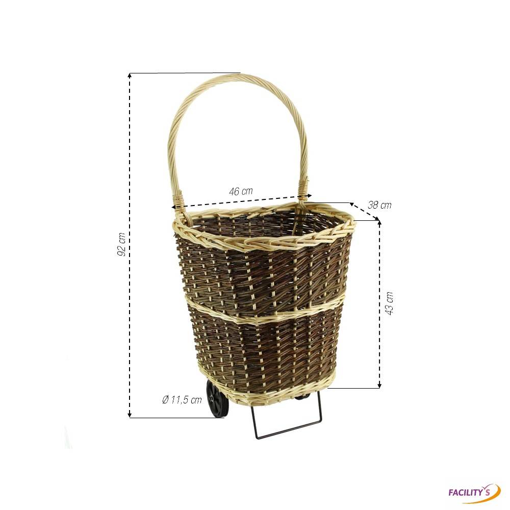 Facilitys - Chariot à bûches en osier pour bois de chauffage - Image 3