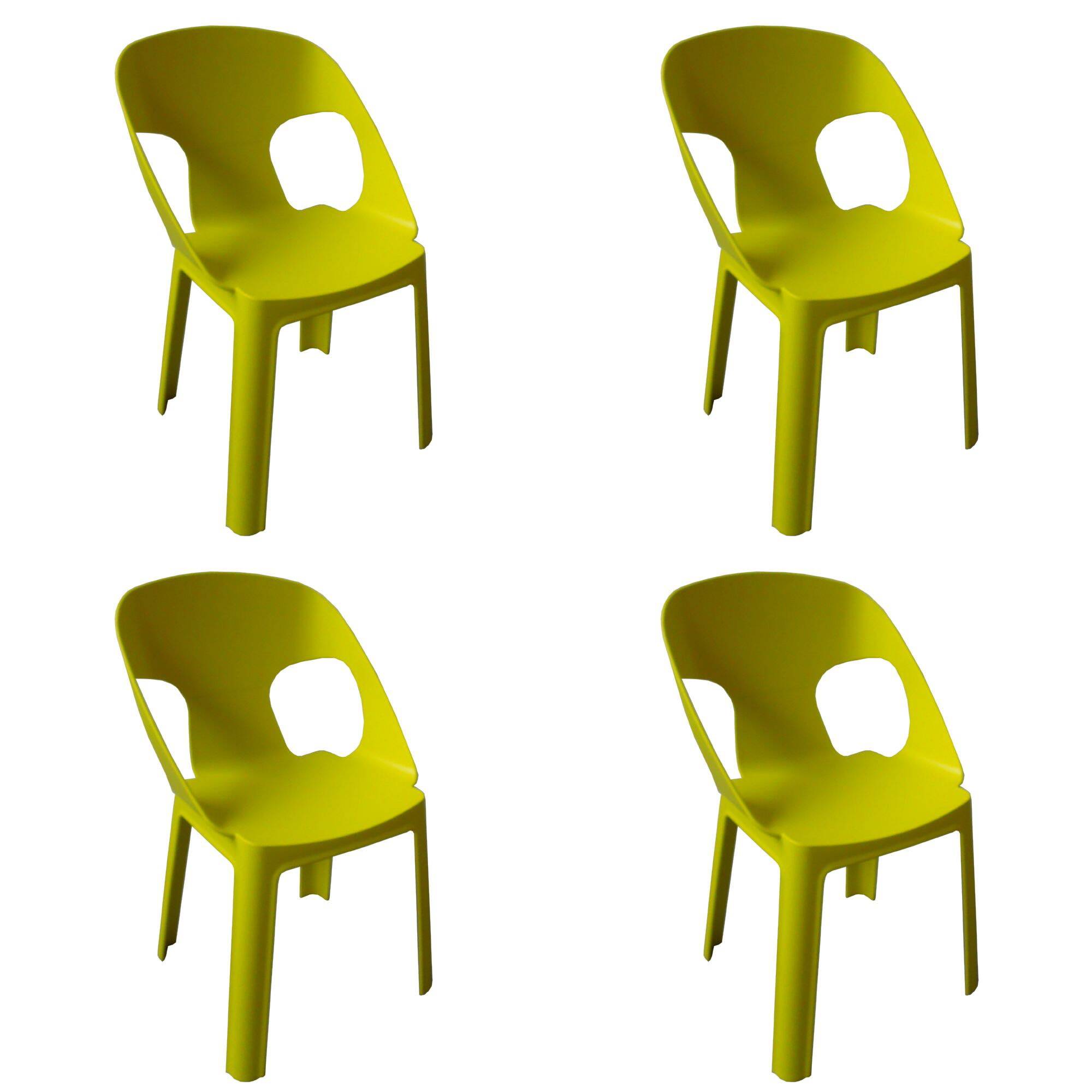 Set 4 chaises pour enfants intérieur, extérieur vert citron RITA garbar - Image 1