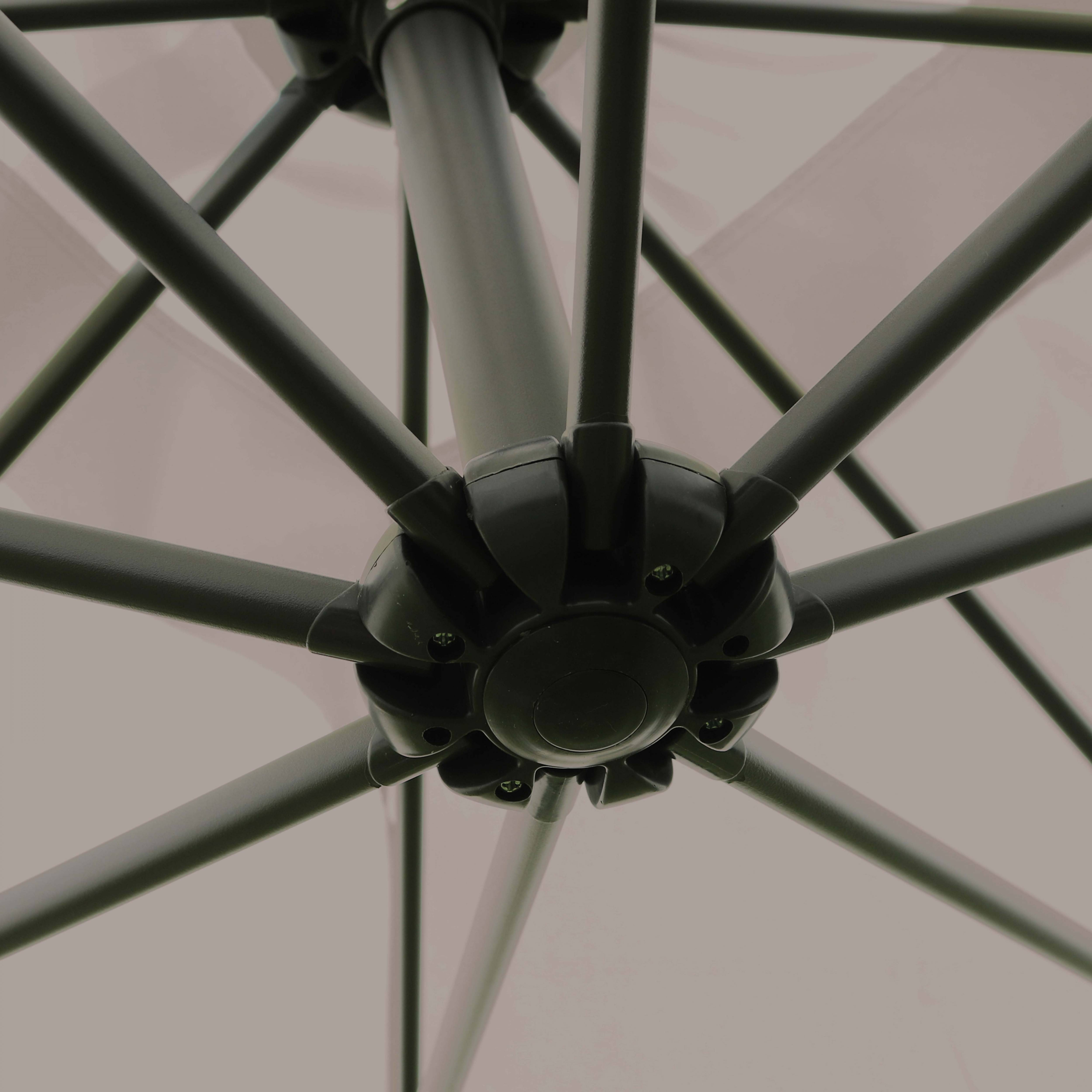 Oviala - Parasol déporté 3x3m et 4 dalles à remplir acier taupe Genova - Oviala - Image 3