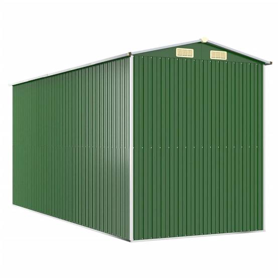 Helloshop26 - Abri de jardin cabane cabanon maison de stockage remise extérieur hangar outils robuste 192 x 440 x 223 cm acier galvanisé vert - Image 5