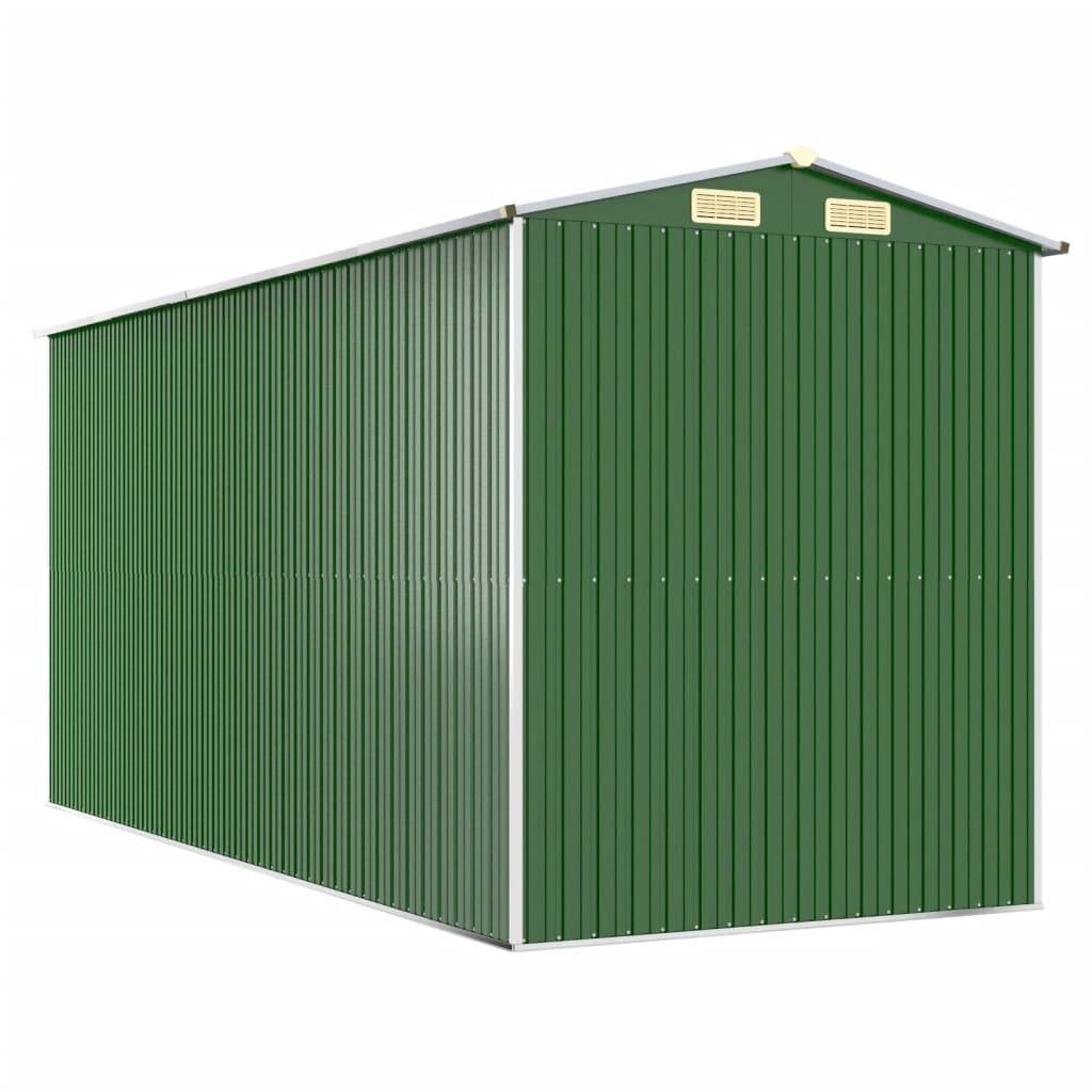 Helloshop26 - Abri de jardin cabane cabanon maison de stockage remise extérieur hangar outils robuste 192 x 440 x 223 cm acier galvanisé vert - Image 5