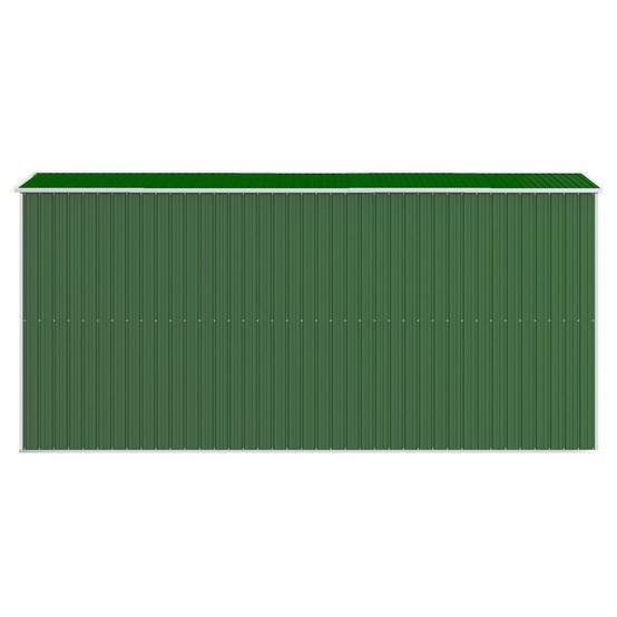 Helloshop26 - Abri de jardin cabane cabanon maison de stockage remise extérieur hangar outils robuste 192 x 440 x 223 cm acier galvanisé vert - Image 4