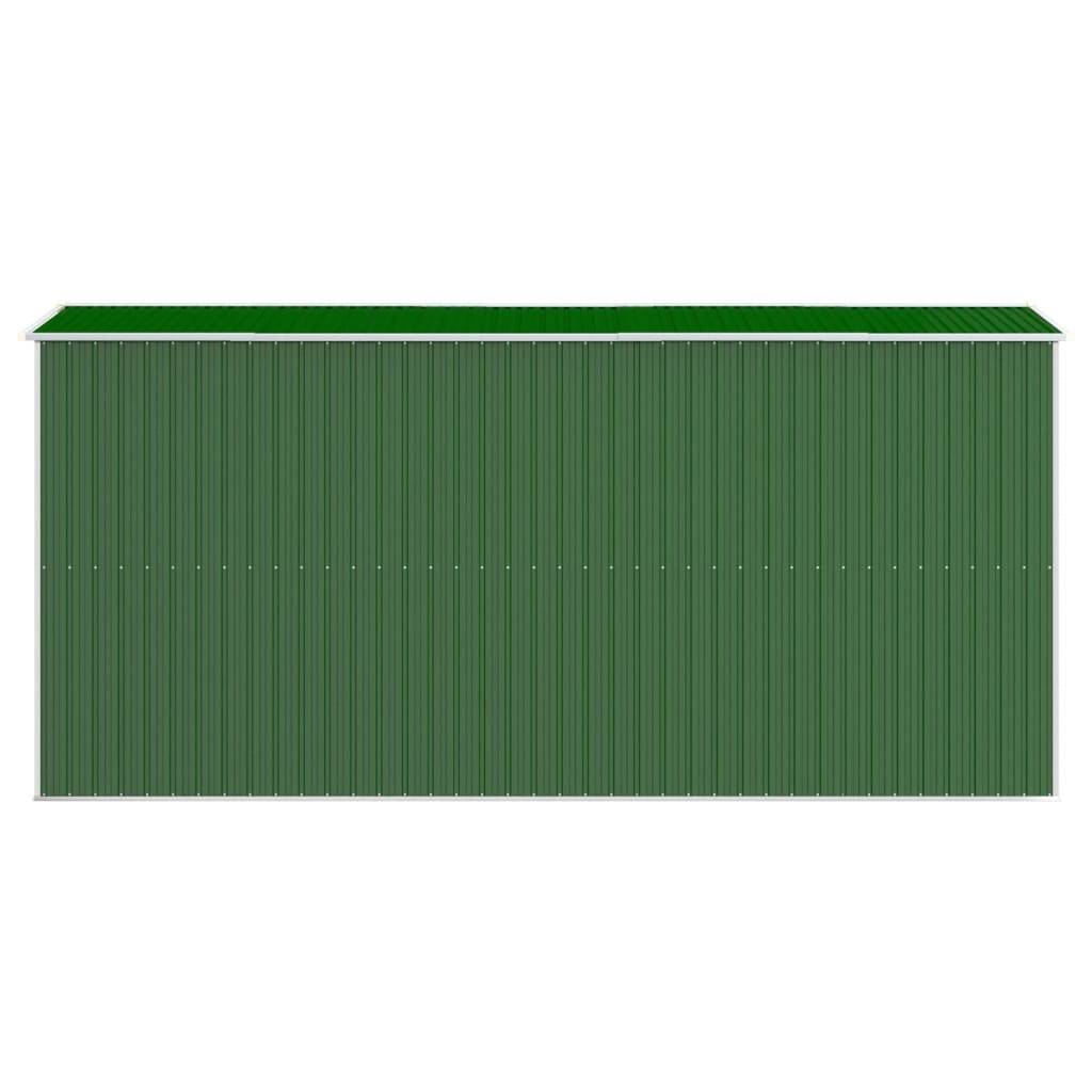 Helloshop26 - Abri de jardin cabane cabanon maison de stockage remise extérieur hangar outils robuste 192 x 440 x 223 cm acier galvanisé vert - Image 4