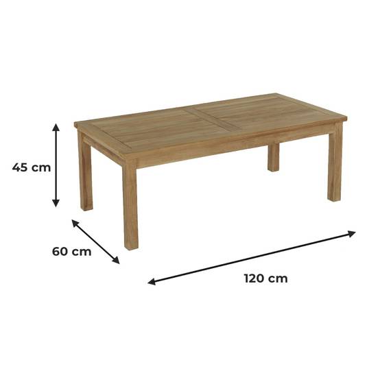Teck'Attitude - Table basse rectangulaire en teck massif Coffee 120 x 60 cm - TECK'Attitude - Image 6