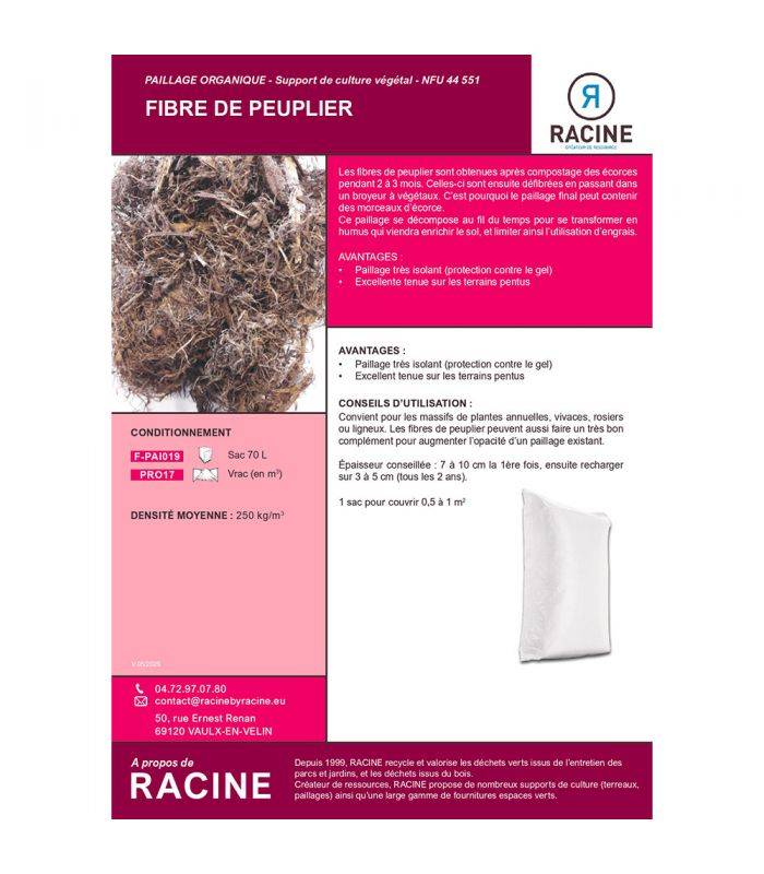 Paillage fibres de peuplier bio couverture végétale 48x50L RACINE PRO81-48x50 - Image 2