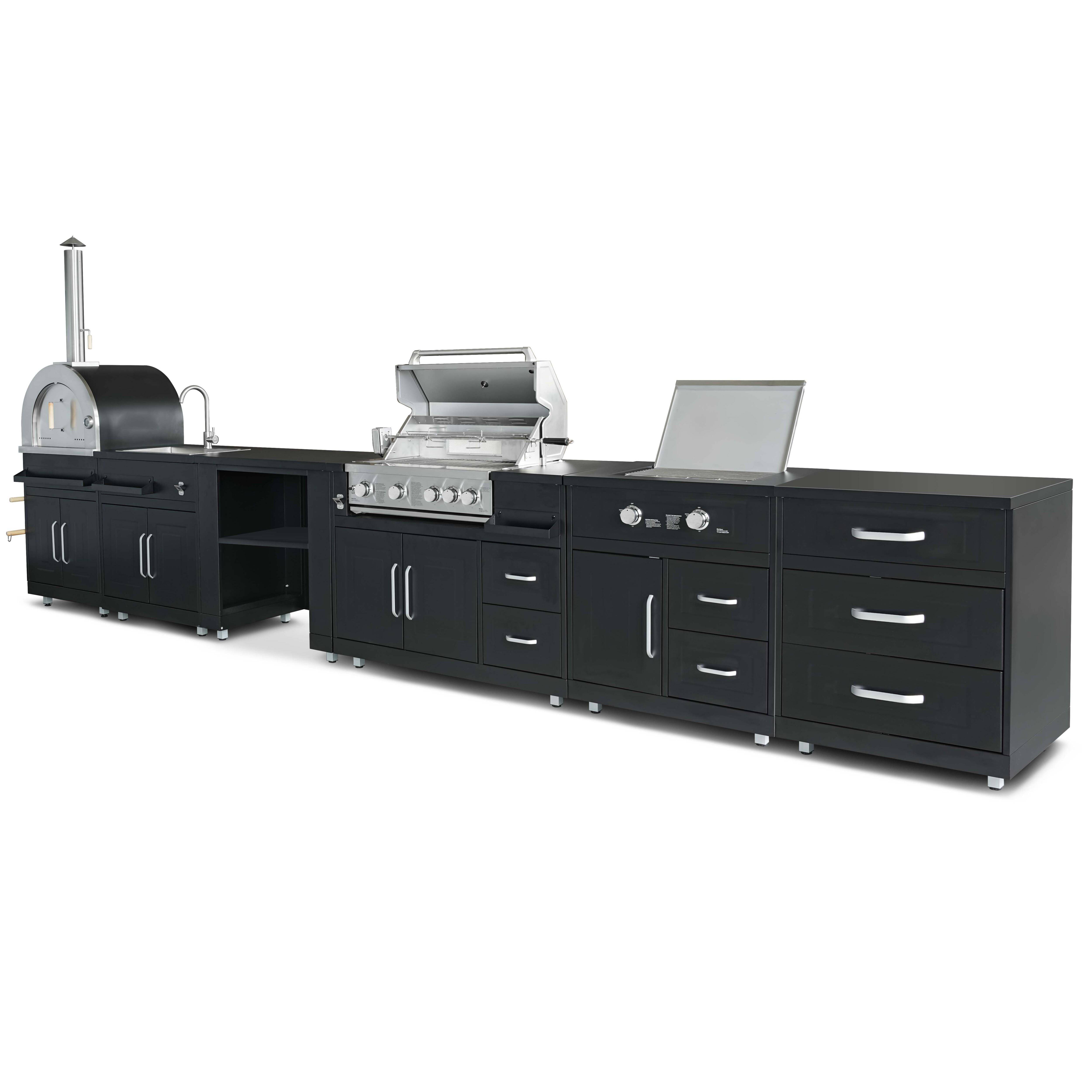 Oviala - Cuisine d'extérieur 6 meubles avec module cuisson  Memphis - Oviala - Image 2