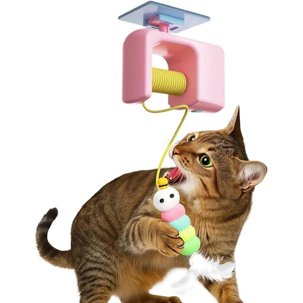 Jouets pour chats-Jouet interactif suspendu pour chat - Automatique avec corde - Installation sans outils -Pink- Living123 - Image 1