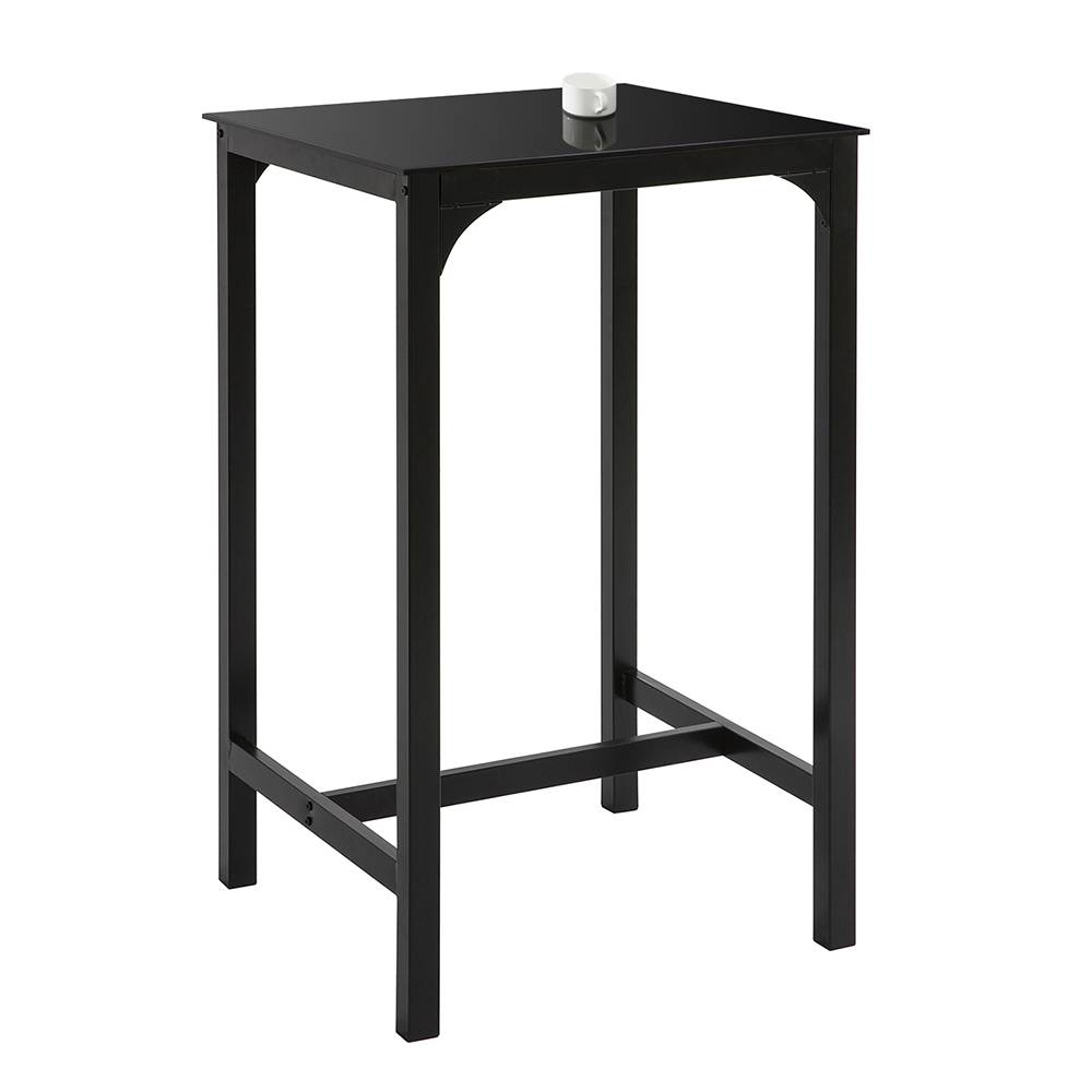 Sobuy - Table de Bar Carrée Table Haute de Cuisine Table de Salle à Manger Plateau en Verre Pieds en Acier Robuste L.60 x H. 60 x H.100 cm SoBuy - Image 1