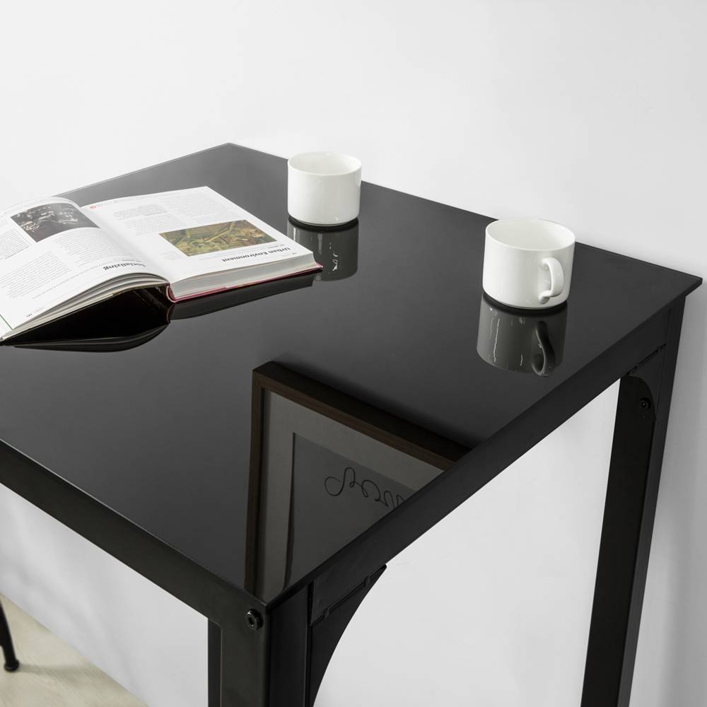 Sobuy - Table de Bar Carrée Table Haute de Cuisine Table de Salle à Manger Plateau en Verre Pieds en Acier Robuste L.60 x H. 60 x H.100 cm SoBuy - Image 4