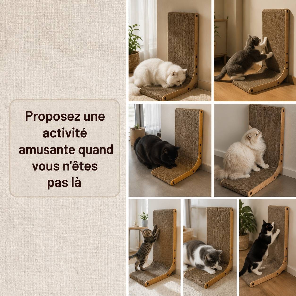 Grattoir en carton L Shape pour chat résistant polyvalent pour gratter et se reposer - Image 6