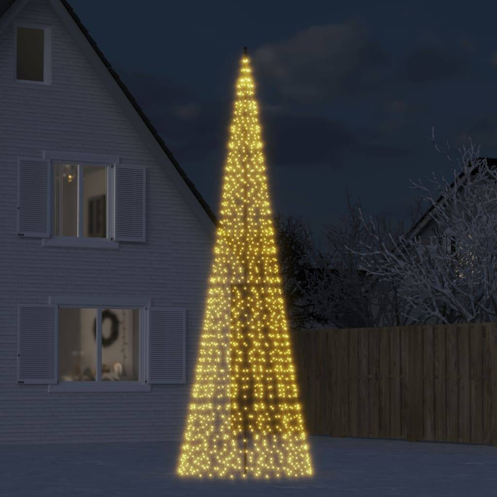 Sapin De Noël - Arbre de Noël lumineux sur mât de drapeau 1534 LED blanc 500 cm - Image 2