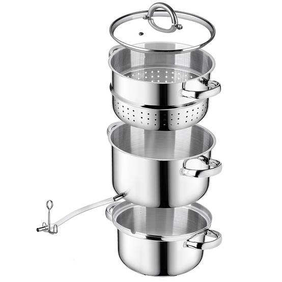 Presse-Agrumes Pot 5L Inox Vapeur Pour Induction Acier Gaz 3en1 - Image 6
