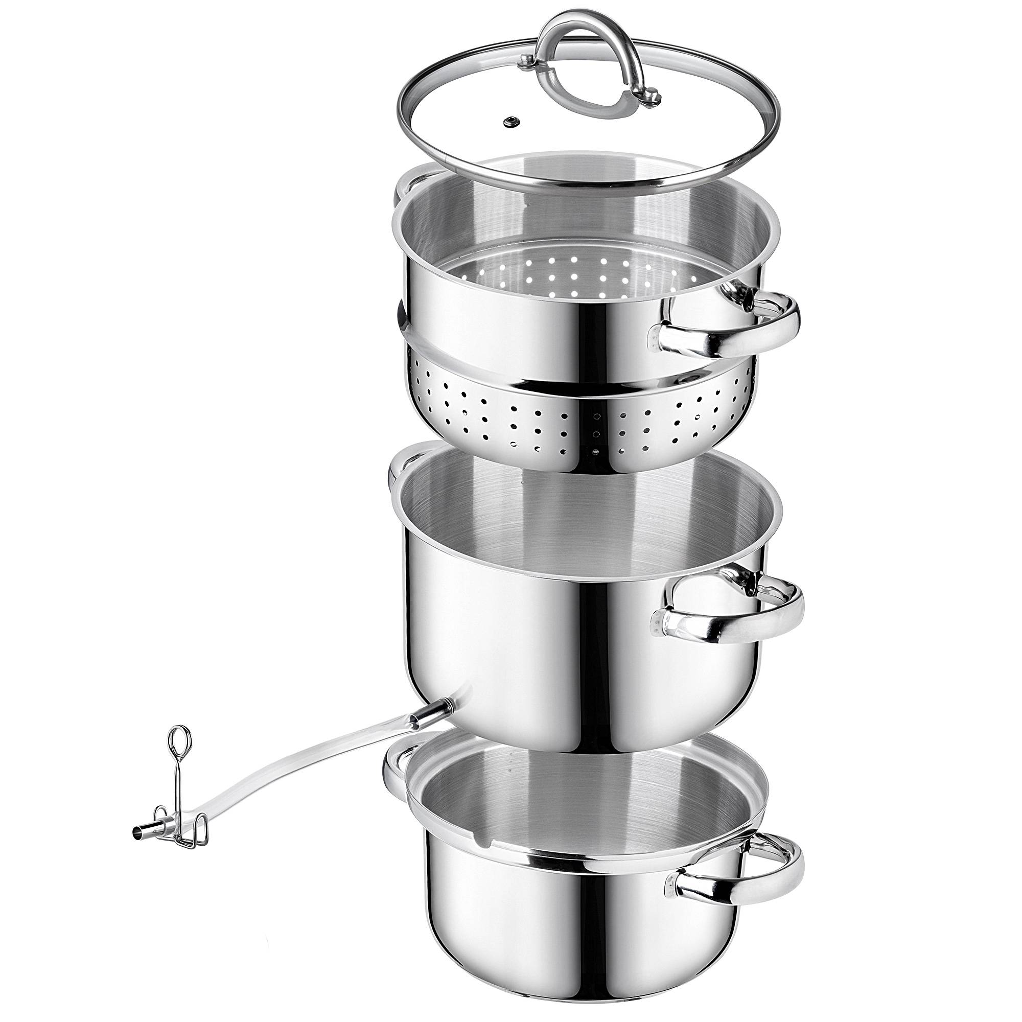 Presse-Agrumes Pot 5L Inox Vapeur Pour Induction Acier Gaz 3en1 - Image 6