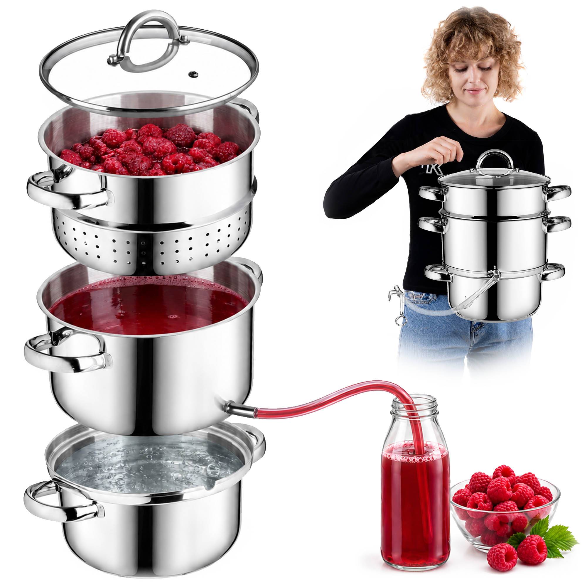 Presse-Agrumes Pot 5L Inox Vapeur Pour Induction Acier Gaz 3en1 - Image 1