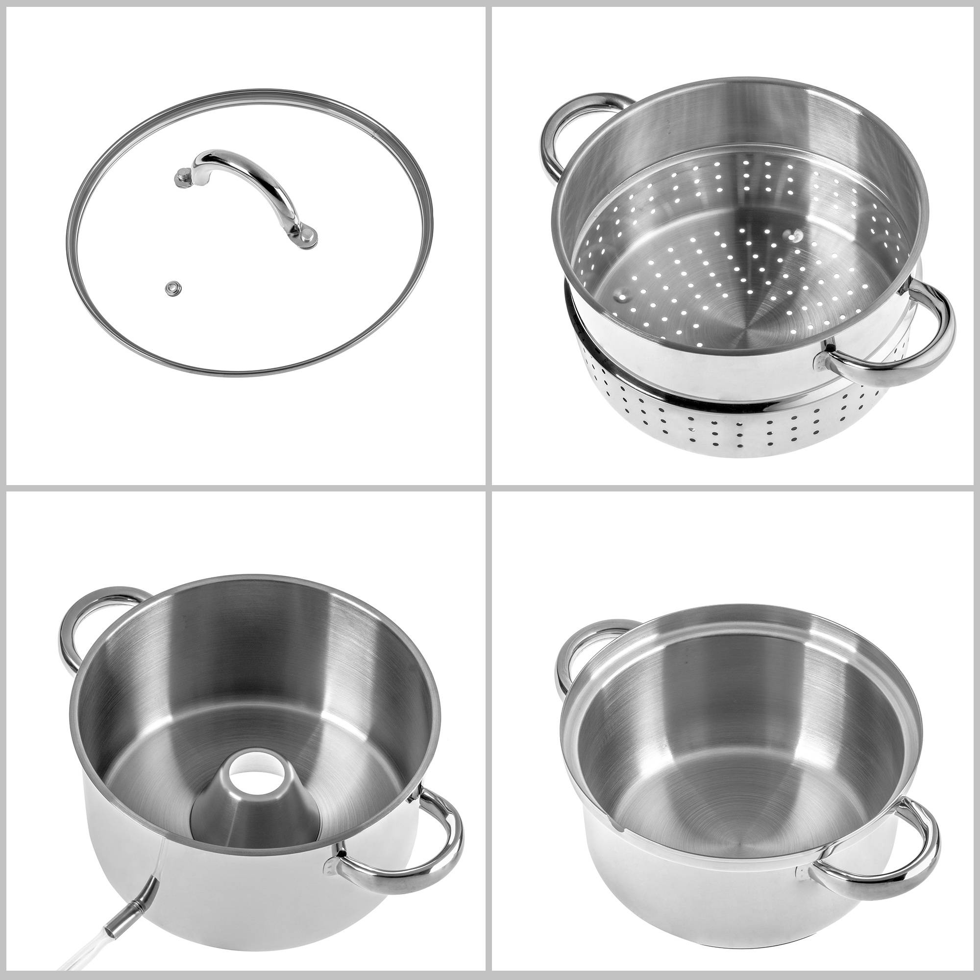 Presse-Agrumes Pot 5L Inox Vapeur Pour Induction Acier Gaz 3en1 - Image 10