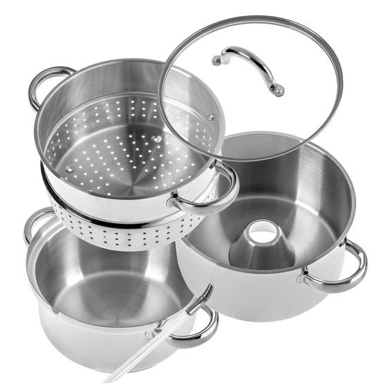 Presse-Agrumes Pot 5L Inox Vapeur Pour Induction Acier Gaz 3en1 - Image 7
