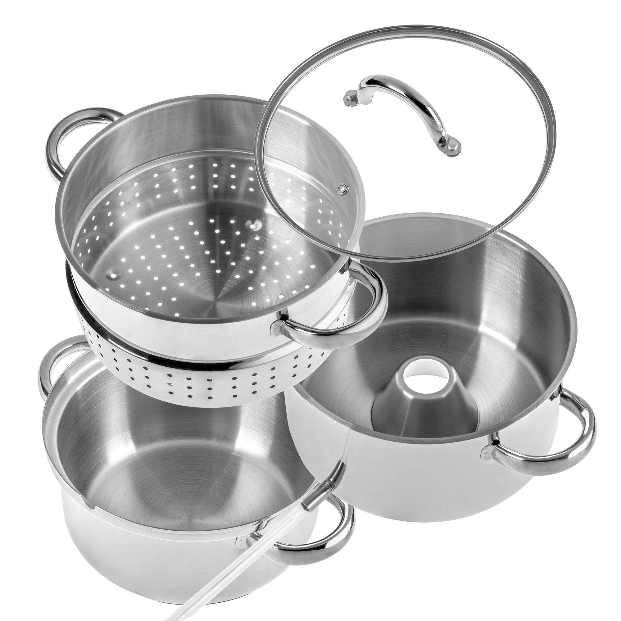 Presse-Agrumes Pot 5L Inox Vapeur Pour Induction Acier Gaz 3en1 - Image 7