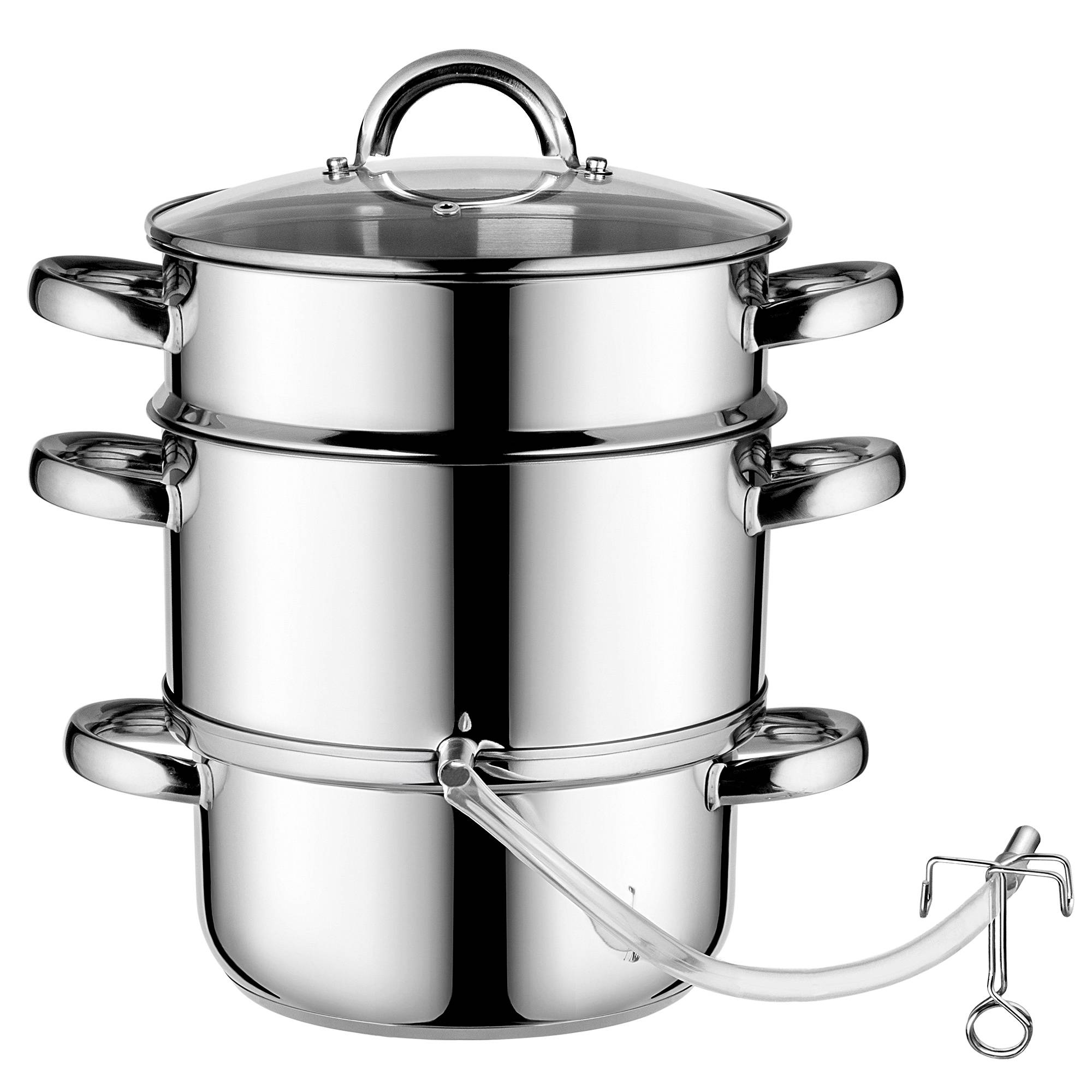 Presse-Agrumes Pot 5L Inox Vapeur Pour Induction Acier Gaz 3en1 - Image 8