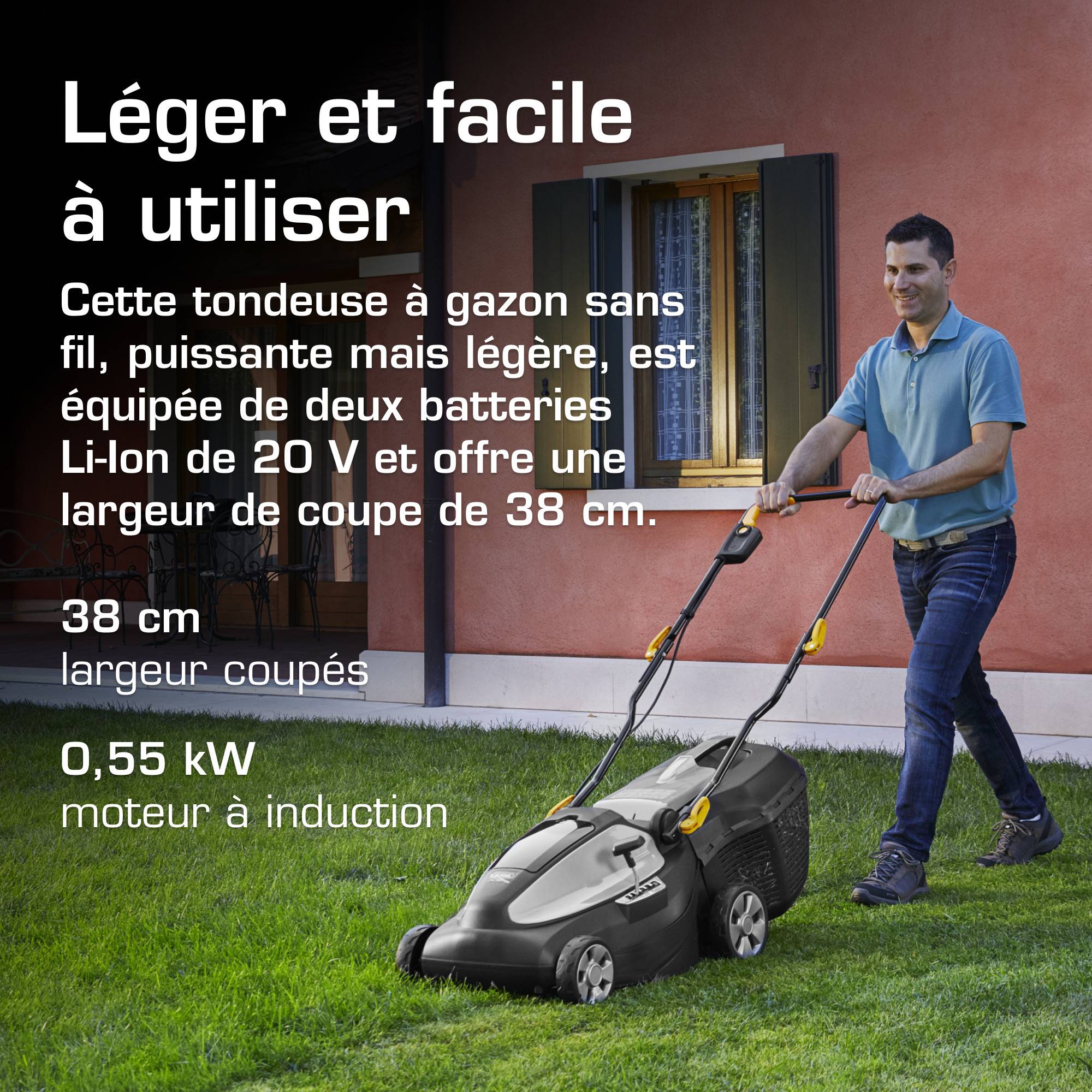 Alpina - Tondeuse AL1 3820 Li Kit, 38 cm, bac 40L, 2 batteries 20V (4Ah) - ALPINA - Image 2