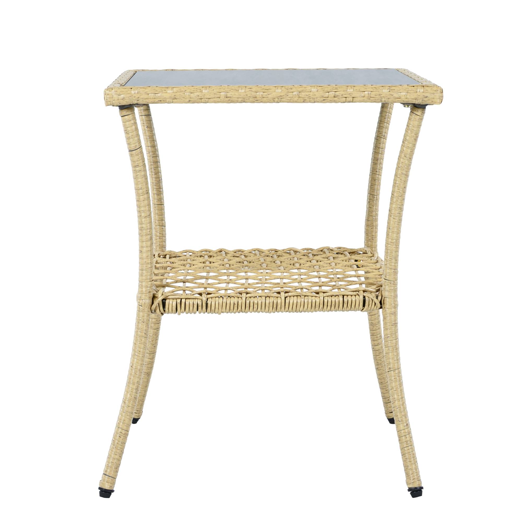 Ensemble Détente Extérieur avec 2 Chaises à Bascule et 1 Table pour balcon Polyester Beige - Image 10