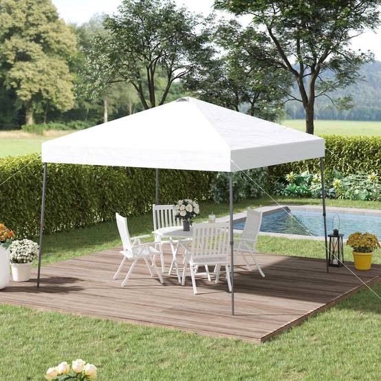 Tonnelle Pliante 3x3m avec Sac à Roulettes, Structure Acier Étanche, Tente Jardin pour Camping et Fêtes Extérieures, Blanche - Image 4