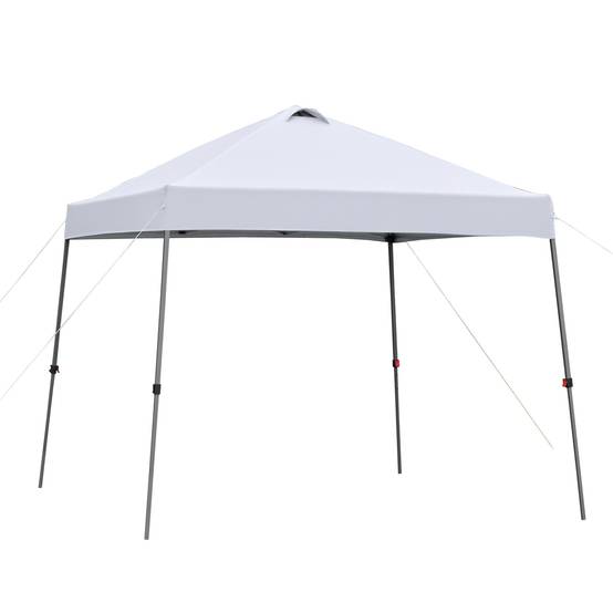 Tonnelle Pliante 3x3m avec Sac à Roulettes, Structure Acier Étanche, Tente Jardin pour Camping et Fêtes Extérieures, Blanche - Image 1