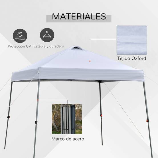 Tonnelle Pliante 3x3m avec Sac à Roulettes, Structure Acier Étanche, Tente Jardin pour Camping et Fêtes Extérieures, Blanche - Image 6