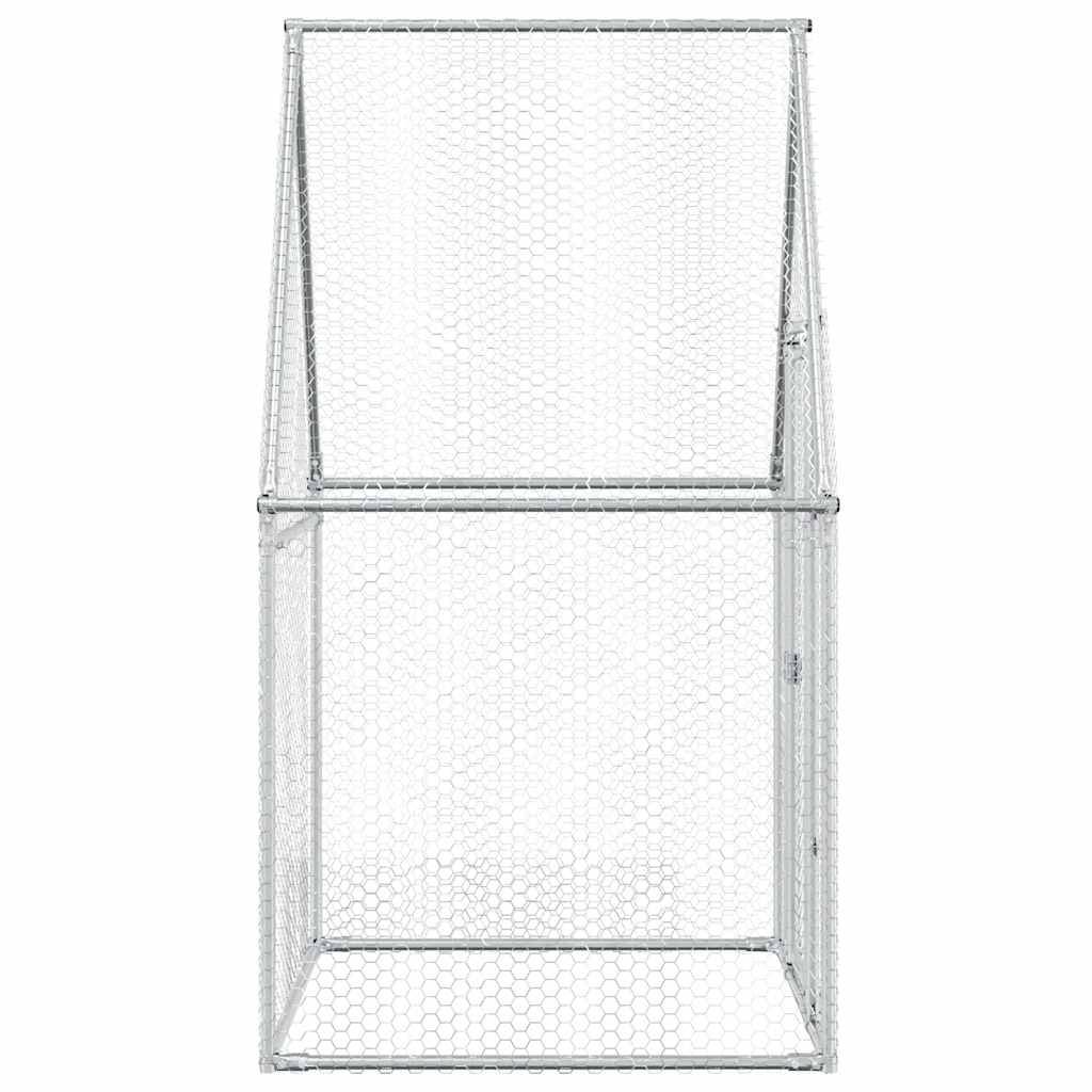 Maison Chic - Cage pour poules - Cage extérieur/intérieur argenté 100x100x190 cm acier galvanisé - Image 6