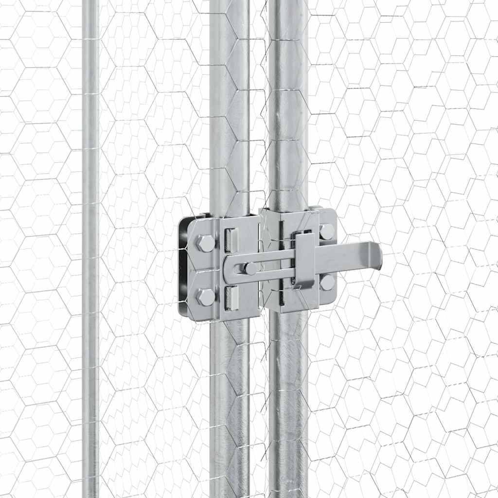 Maison Chic - Cage pour poules - Cage extérieur/intérieur argenté 100x100x190 cm acier galvanisé - Image 9