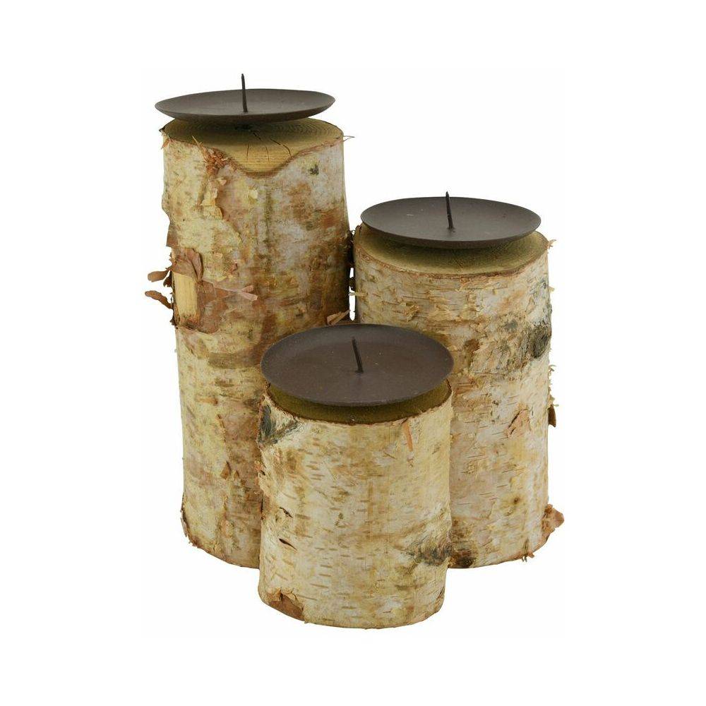 Aubry Gaspard - Bougeoirs en bouleau et métal (Lot de 3) - Image 2