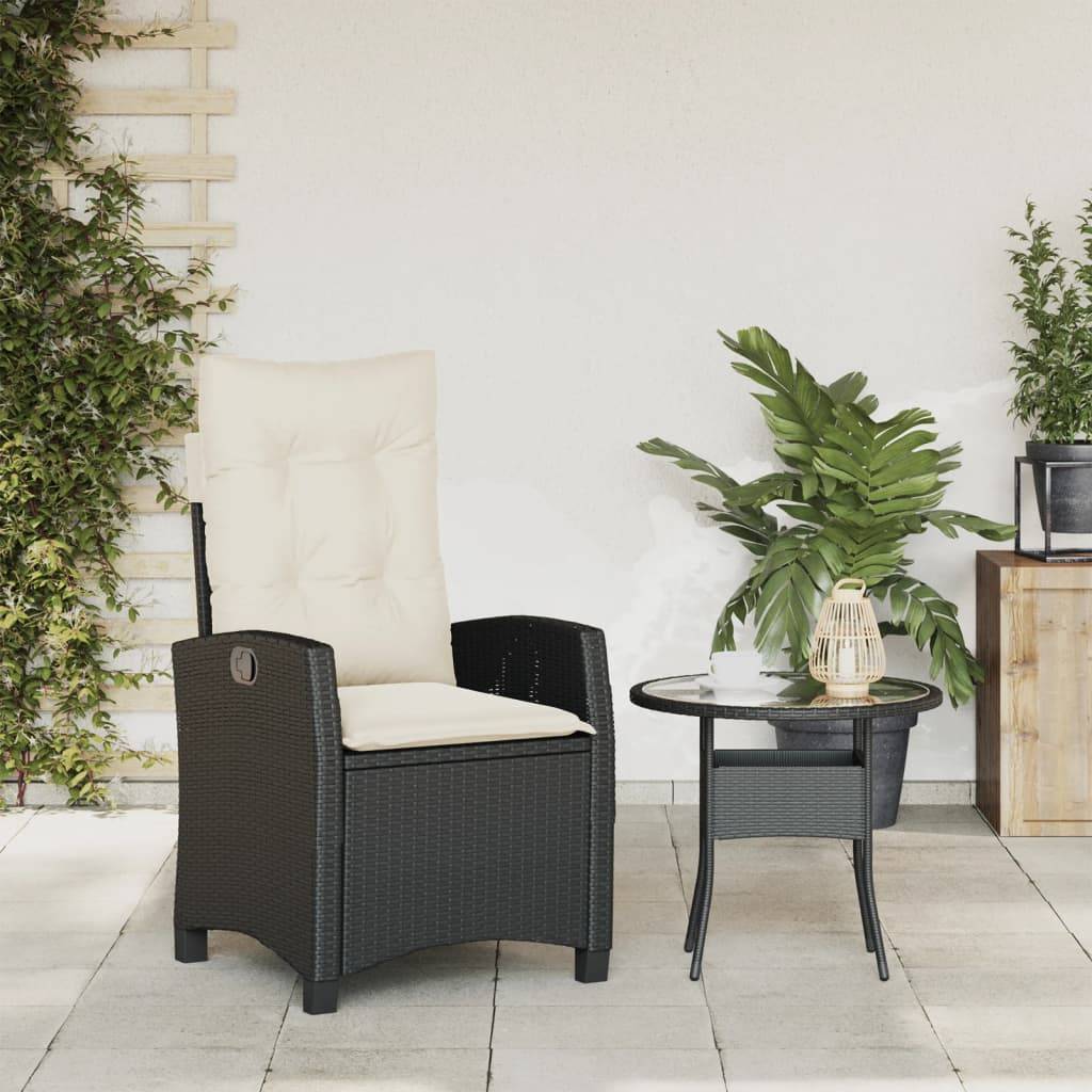 Chaise bois composite 1 places rotin noir  57 x 66 x 93 cm  - Prolenta premium  p375.1 - Image 3