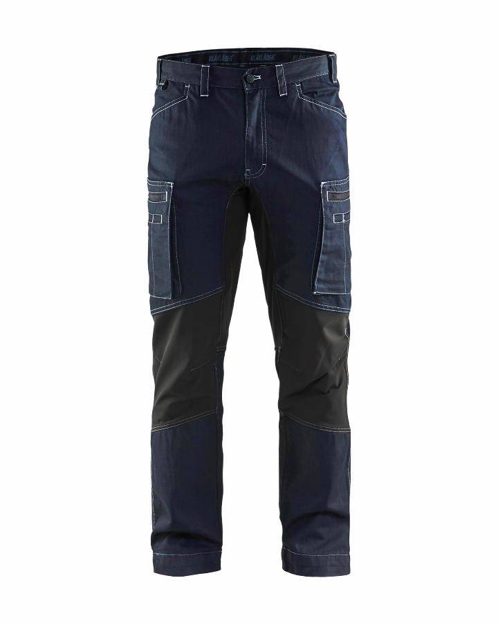 Pantalon maintenance BLAKLADER Denim + Stretch T.38 - MARINE/NOIR - 145911428999-38